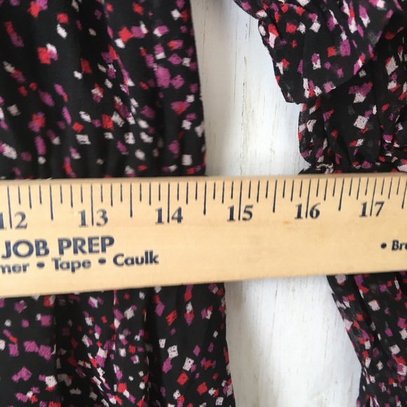 parker Black Pink Floral Silk Knee Lnth Midi Dress - Picture 6 of 8